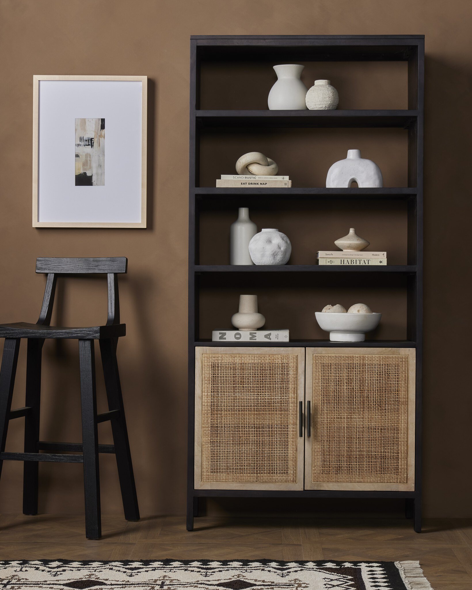 Caprice Bookshelf - Washed Black - Image 1