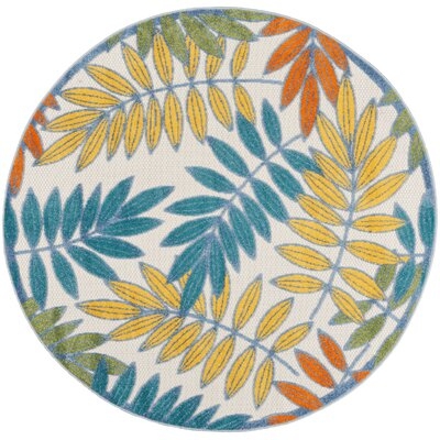 Zahr Floral Green/Blue/Yellow Area Rug - Image 0
