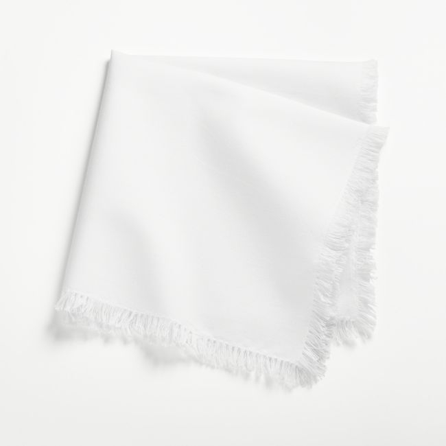 Craft Crisp White Cotton Fringe Napkin - Image 0