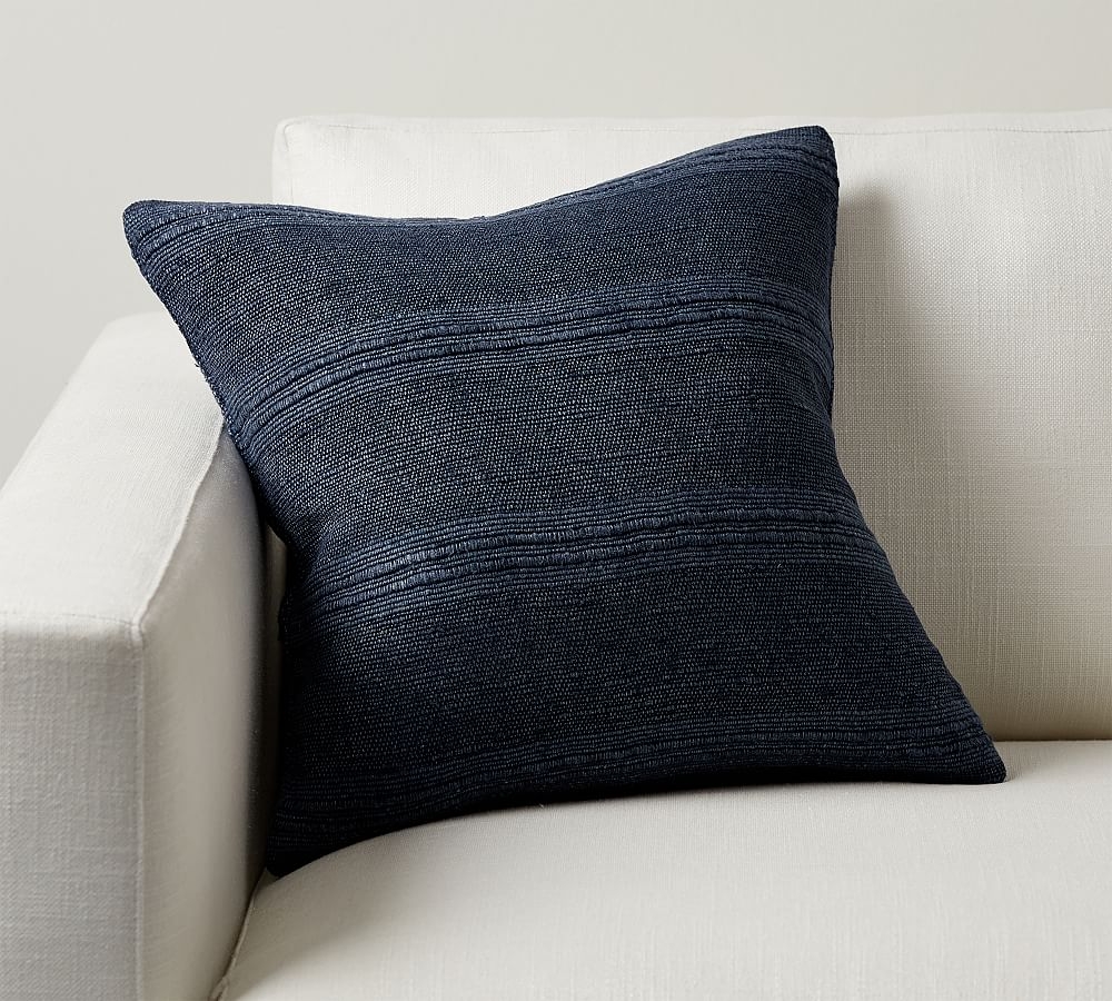 Relaxed Striped Pillow Cover, 18" x 18", Indigo - Image 0