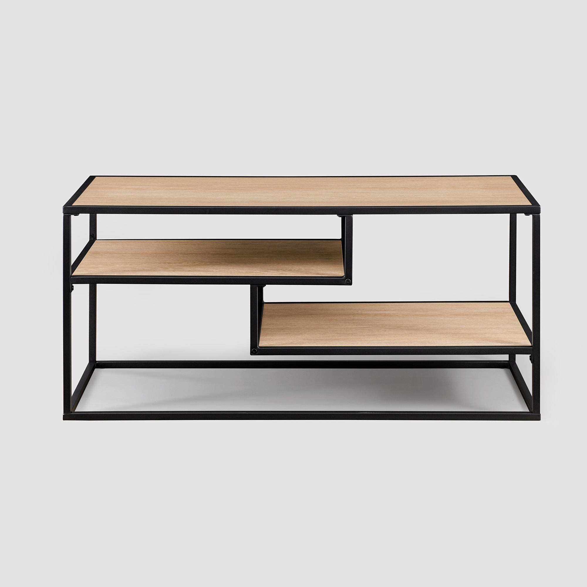 40" Contemporary Metal TV Stand - Coastal Oak - Image 1