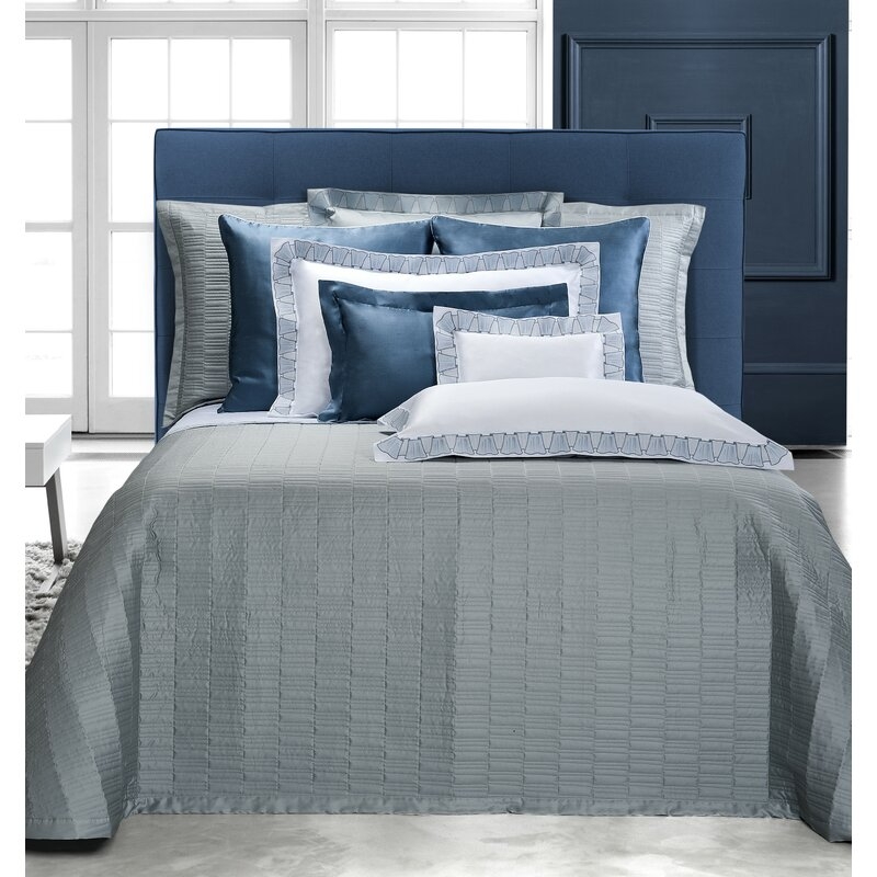 Dea Linens Sullivan Quilted Sham Size: King, Color: Crystal Cove - Image 0