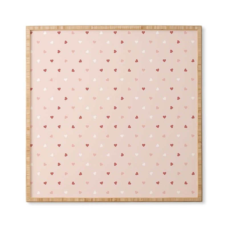 Mini Red Pink And White Hearts by Cuss Yeah Designs - Framed Wall Art Bamboo 12" x 12" - Image 4