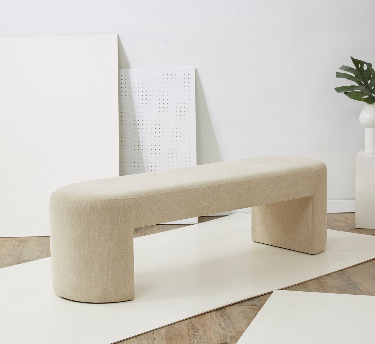 Dallyce Upholstered Bench - Beige - Image 1