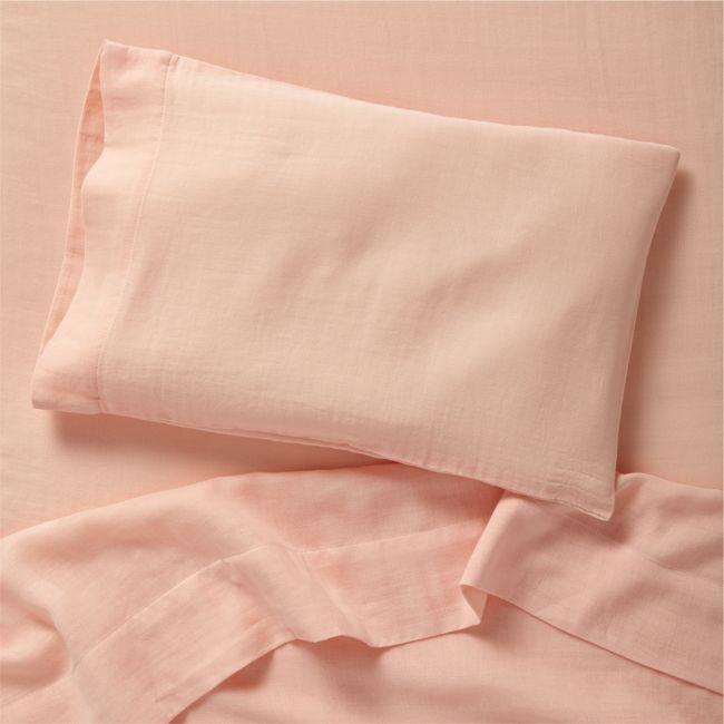 Supersoft Elegant Pink Organic Cotton Gauze Toddler Sheet Set - Image 0