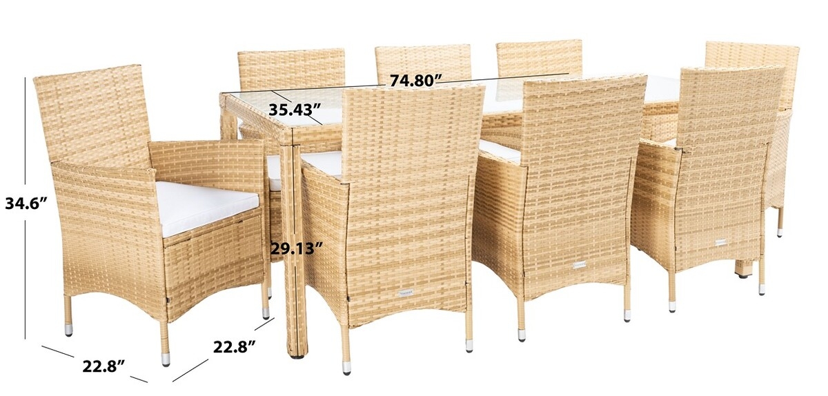 Hailee Dining Set - Natural/White - Safavieh - Image 3
