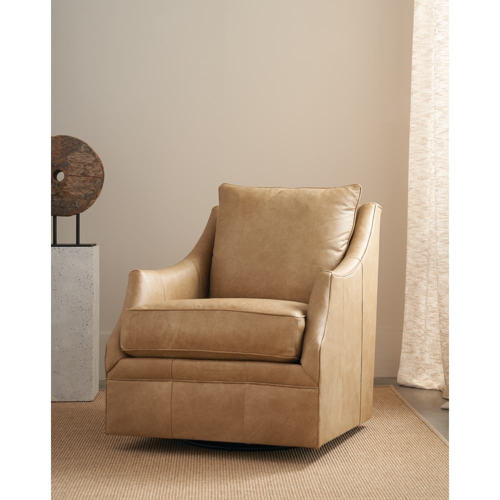 Kara Leather Swivel Glider - Image 1