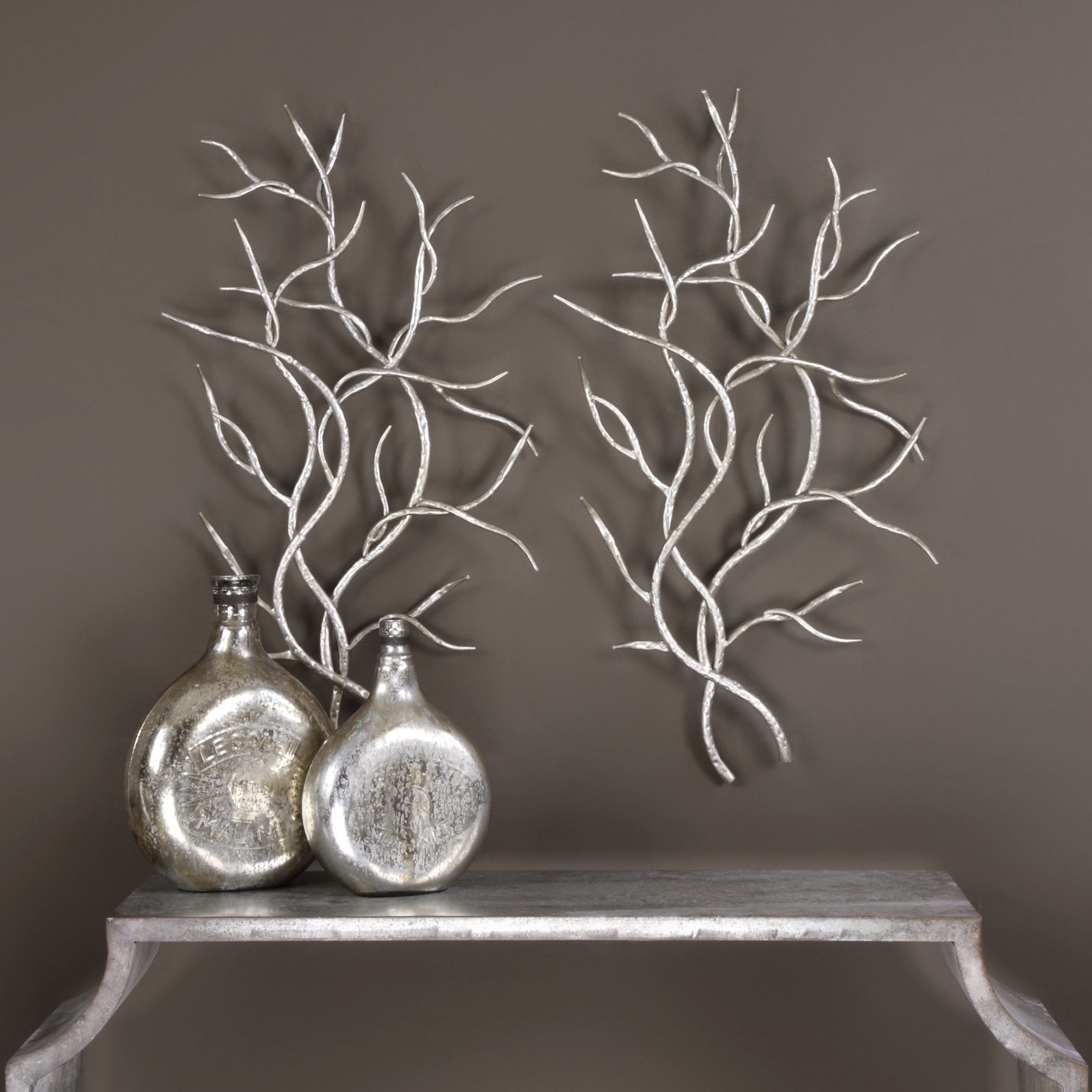 Silver Branches Wall Art S/2 - Image 1