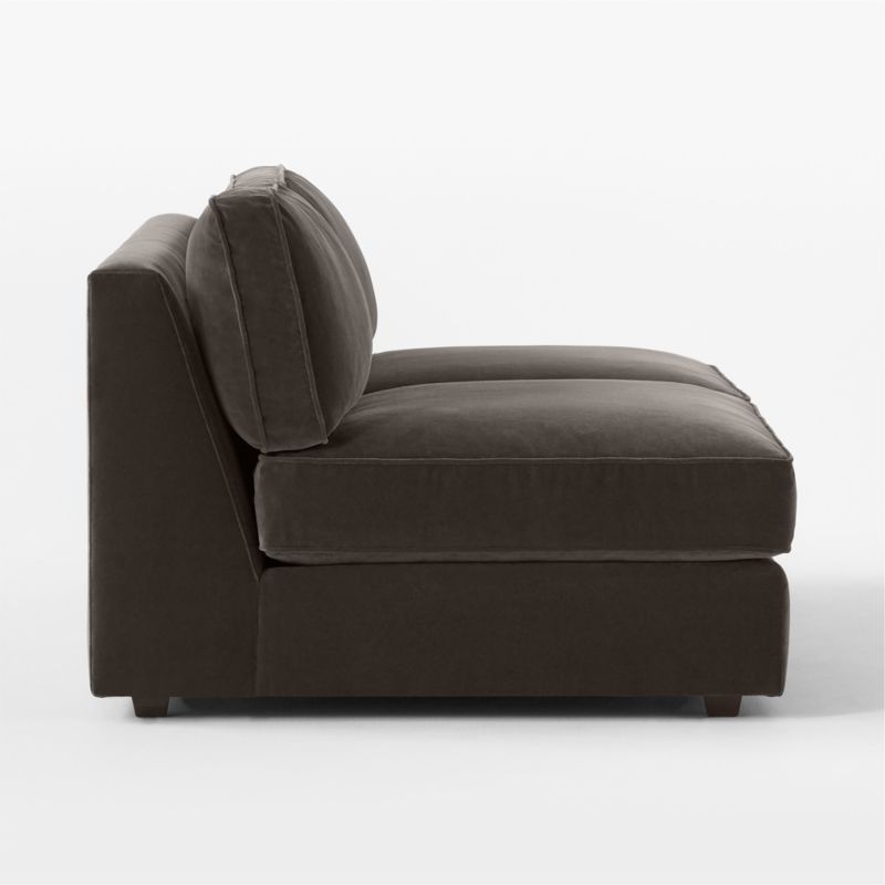 Malea Charcoal Grey Performance Fabric Armless Loveseat - Image 3