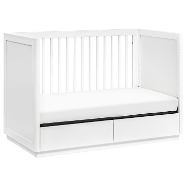 Bento 3-in-1 Convertible Storage Crib with Toddler Bed Conversion Kit, White, WE Kids - Image 3