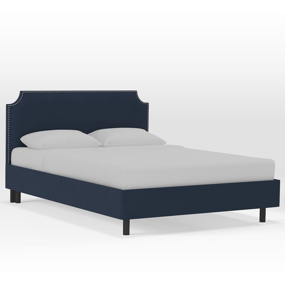 Serena Platform Bed, Queen, Velvet Ink Blue - Image 0