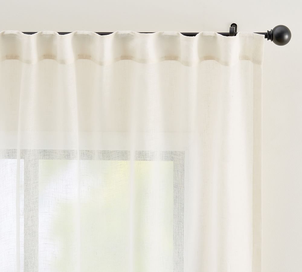 Emery Sheer Curtain, 50 x 108", Ivory - Image 0