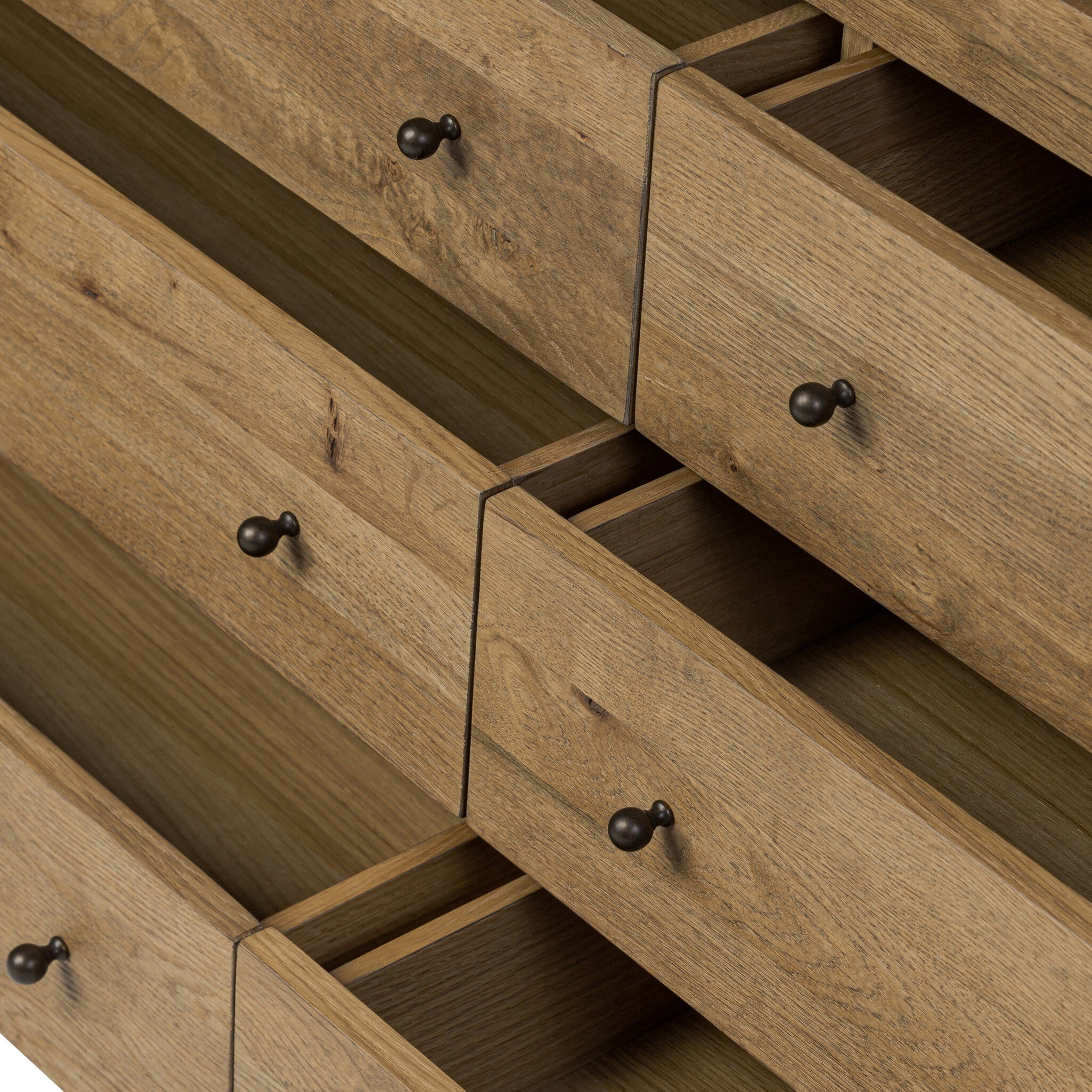 Grand 6 Drawer Dresser - Honey  Brown Oak Veneer - Image 7