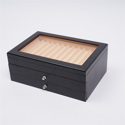 34 Slots 3 Layer Wooden Fountain Pen Display Storage Case (Black) - Image 0