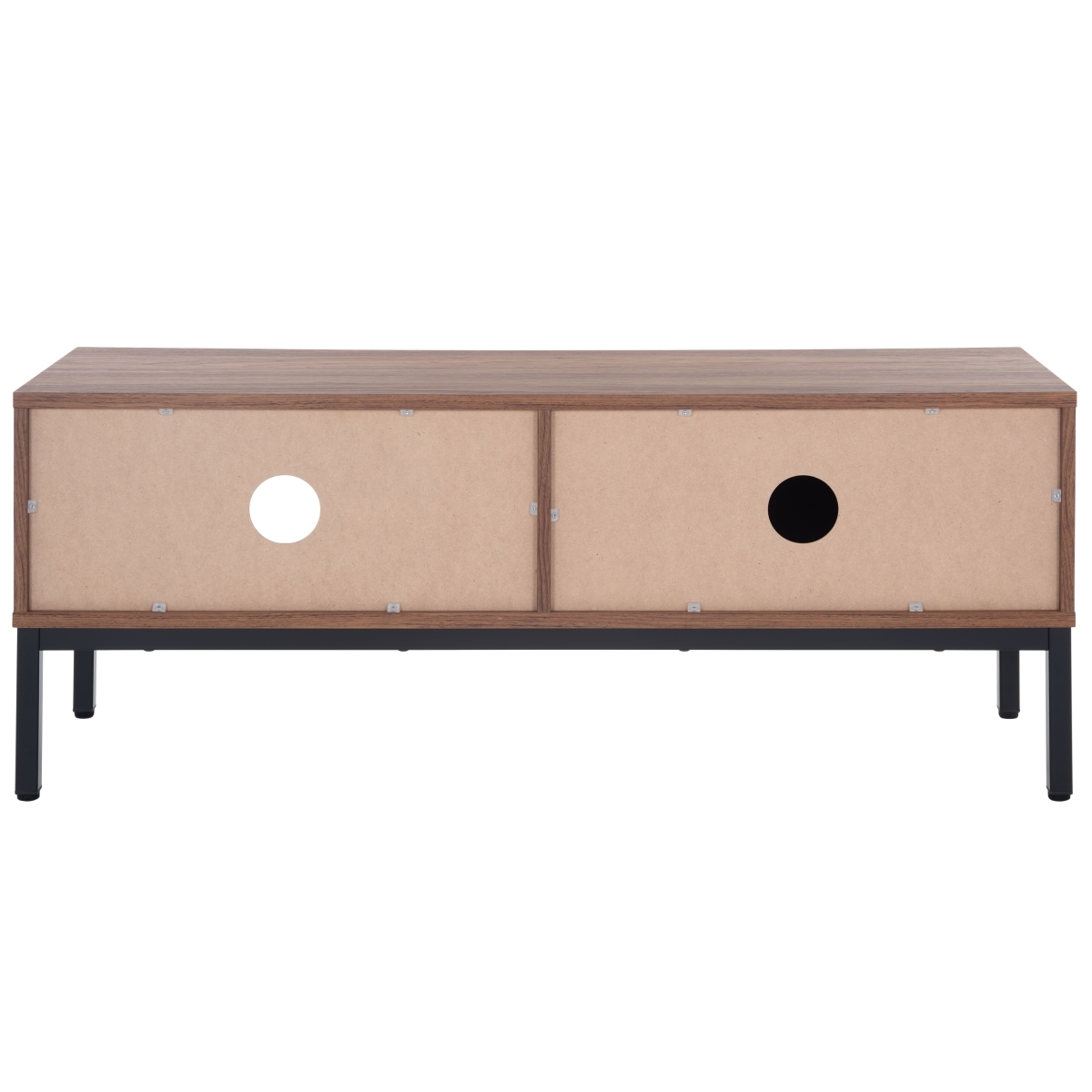 Lylia 1 Door Media Stand - Walnut / Black - Safavieh - Image 8