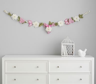 Felted Wool Floral Garland - Image 0