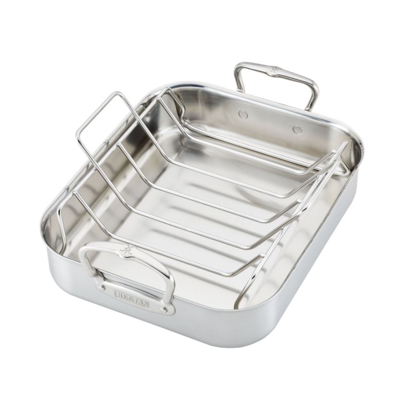 Hestan Provisions Large 17" Stainless Steel Roasting Pan with Rack - Image 8