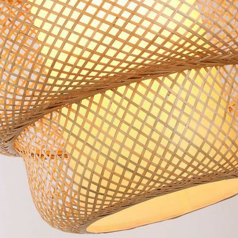 Modern Bamboo Rattan Lights Fixture, Bamboo Wicker Chandelier Basket Light Fixture - Image 2