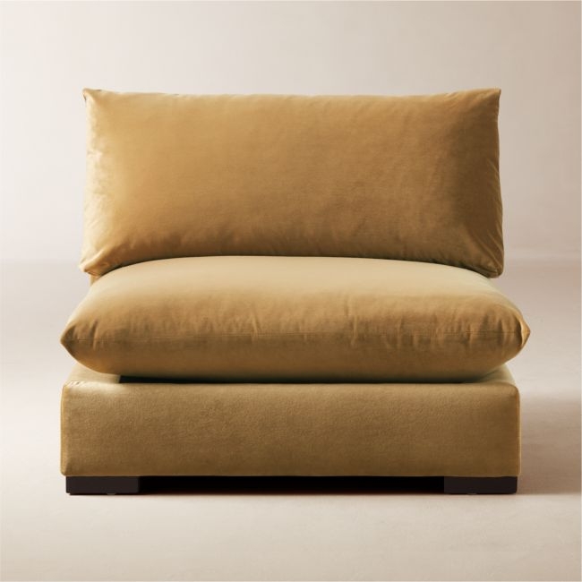Deseo Copper Brown Performance Velvet Deep Depth Armless Chair - Image 0