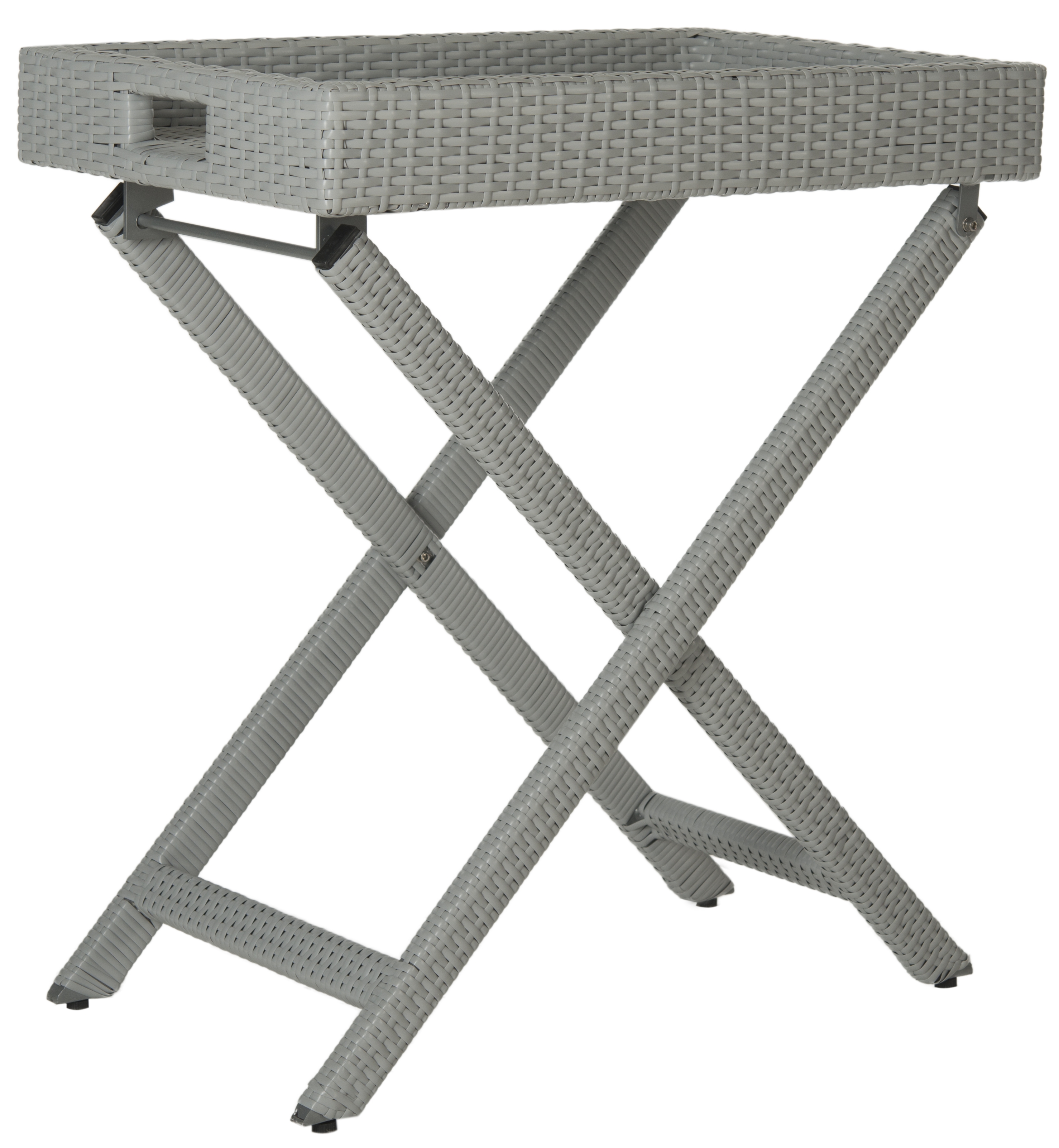 Bardia Folding Tray Table - Grey - Safavieh - Image 1
