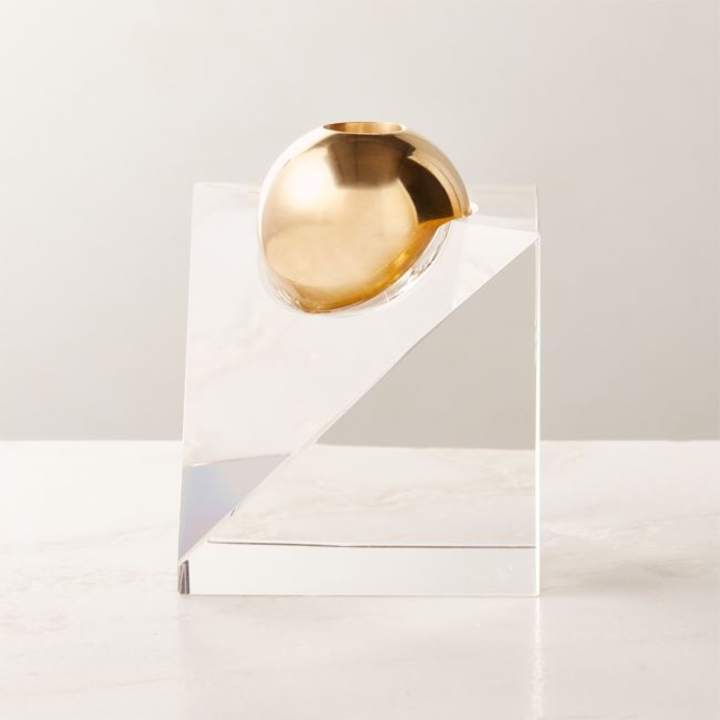 Newton Crystal Glass Ball Taper Candle Holder - Image 0