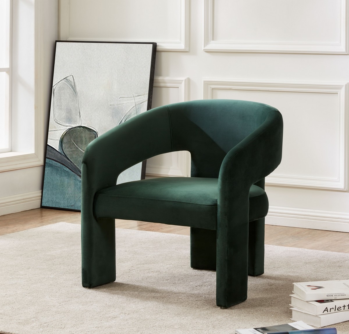 Roseanna Modern Accent Chair - Forest Green - Image 1
