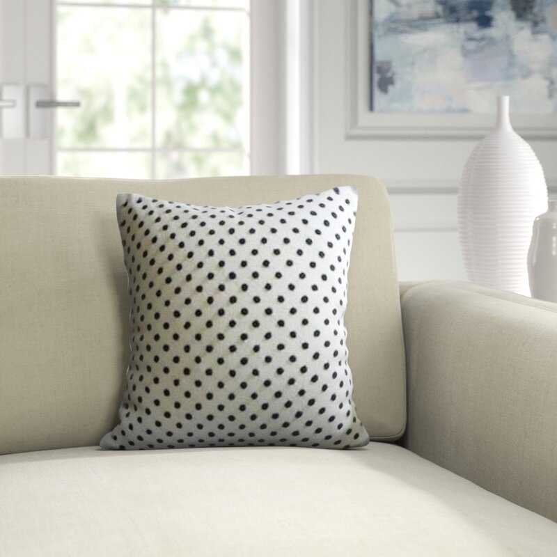Taylor Linens Cotton Down Polka Dots 16" Throw Pillow - Image 0