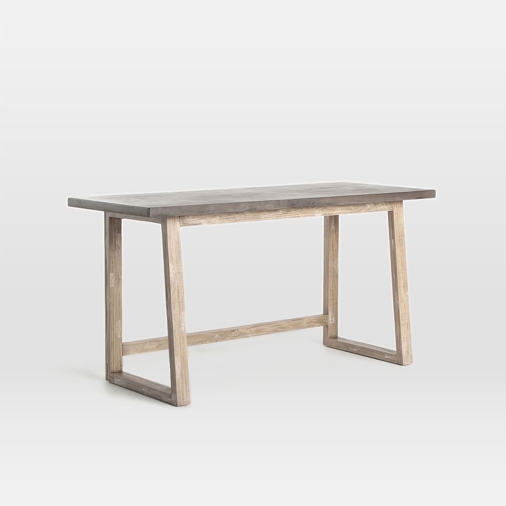 Concrete-Topped Mixed Wood Desk - Image 0