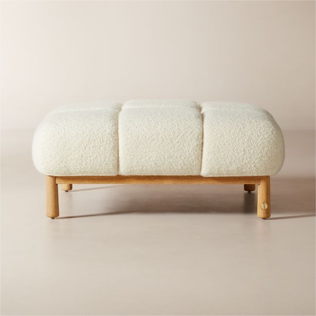 Sevigne Ivory Boucle Ottoman by goop - Image 0