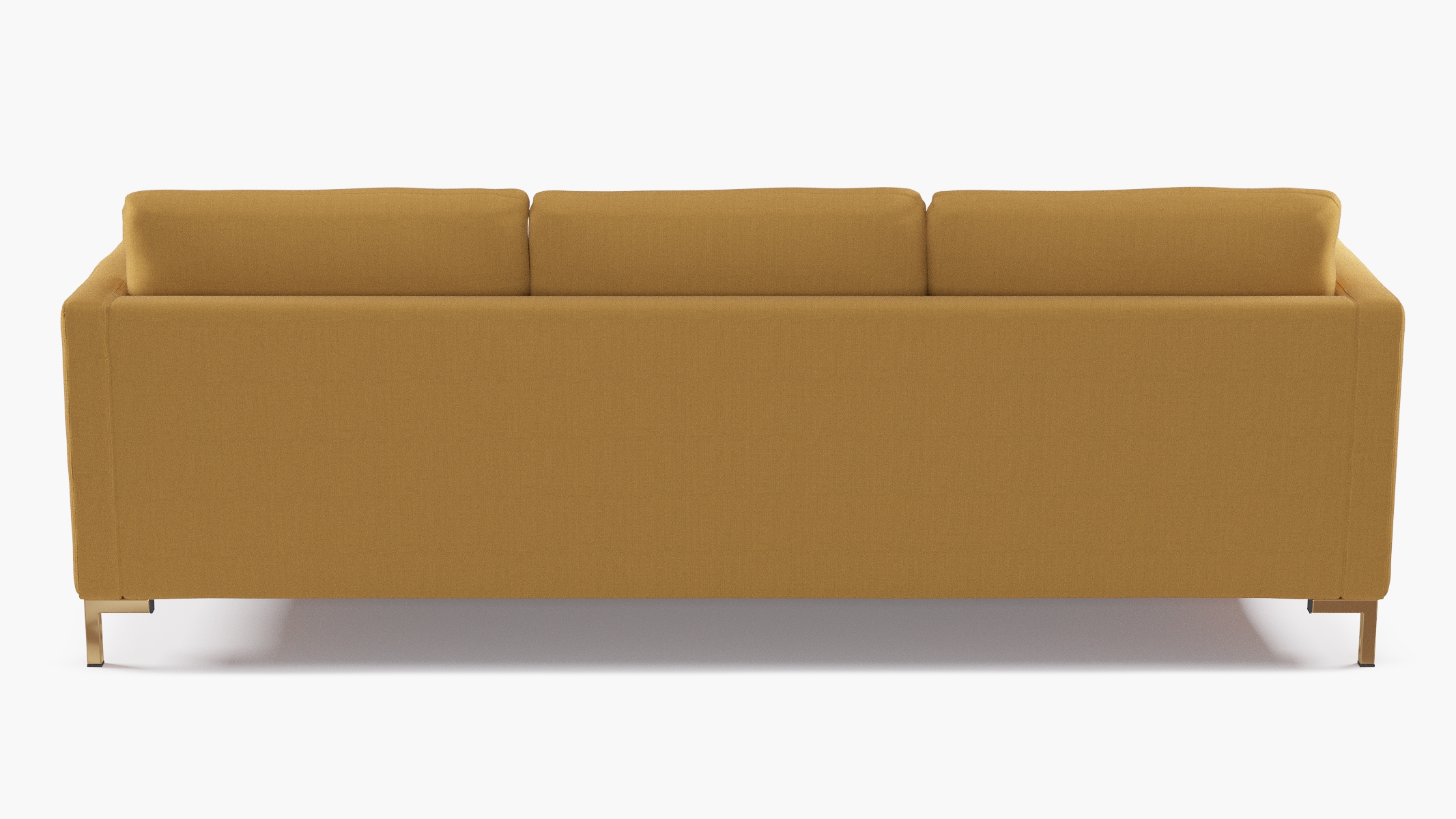 Modern Sofa, French Yellow Everyday Linen, Brass - Image 3