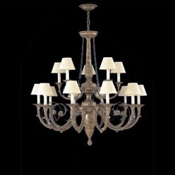 Zanin Lighting Inc. Menorca 15 - Light Shaded Classic / Traditional Chandelier with Wrought Iron Accents - Image 0