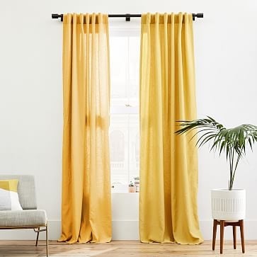 European Flax Linen Curtain, Dijon, 48"x84" - Image 0