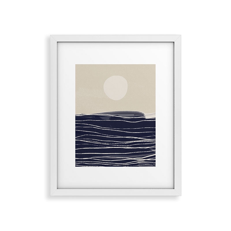 Abstract Seascape 2 by Alisa Galitsyna - Framed Art Print Modern White 16" x 20" - Image 0