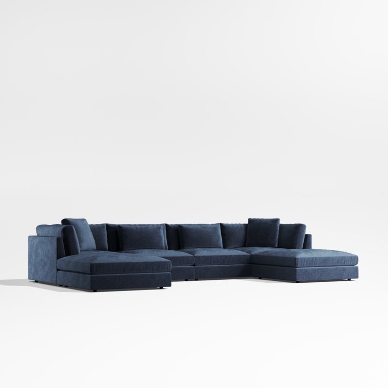 Monterey Modular 4-Piece U-Shaped Sectional Sofa with Double Ottoman - Image 8