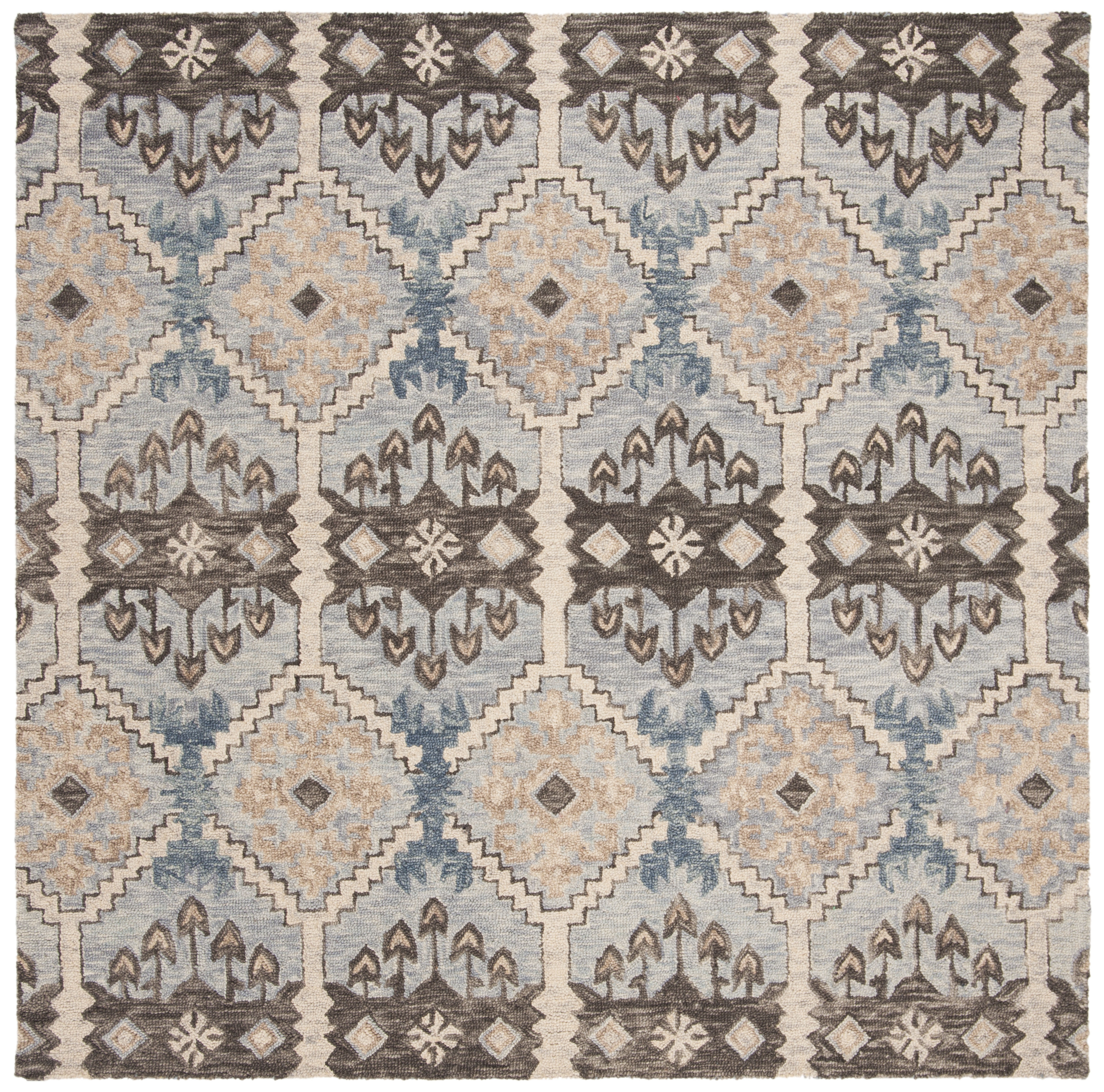 Arlo Home Hand Tufted Area Rug, APN512M, Light Blue/Cream,  7' X 7' Square - Image 0