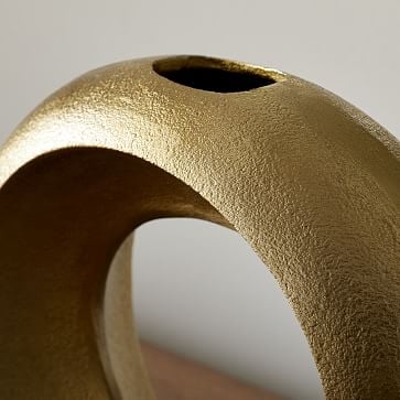 Metal Pebble Vase, Brass, Low Round - Image 3