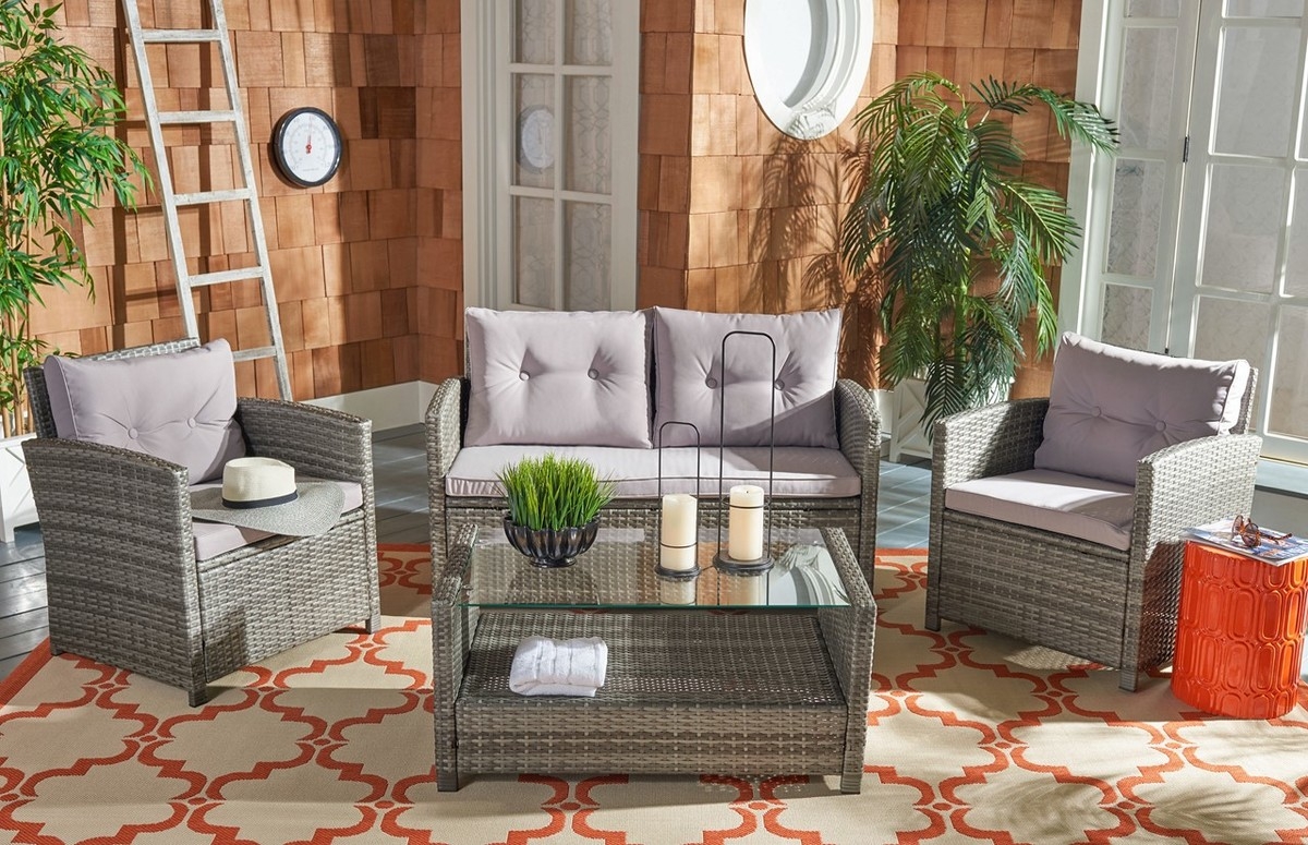 Vellor 4Pc Living Set - Grey / Grey - Safavieh - Image 1