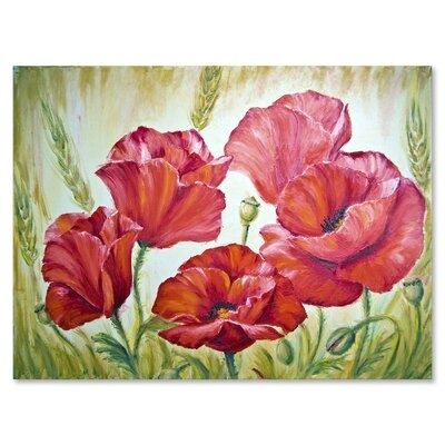 Blossoming Poppies In The Morning III - Traditional Canvas Wall Art Print - Image 0