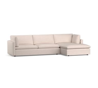 Bolinas Upholstered Right Arm Sofa with Chaise Sectional, Down Blend Wrapped Cushions, Performance Heathered Basketweave Dove - Image 4