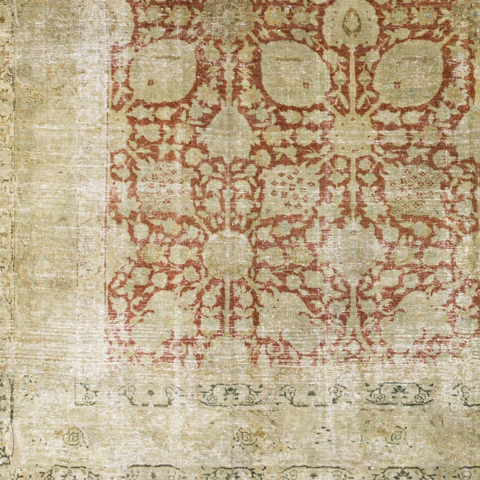 Antique One of a Kind Brown Indoor 7'8" x 10'6" Handmade Rug - Image 1