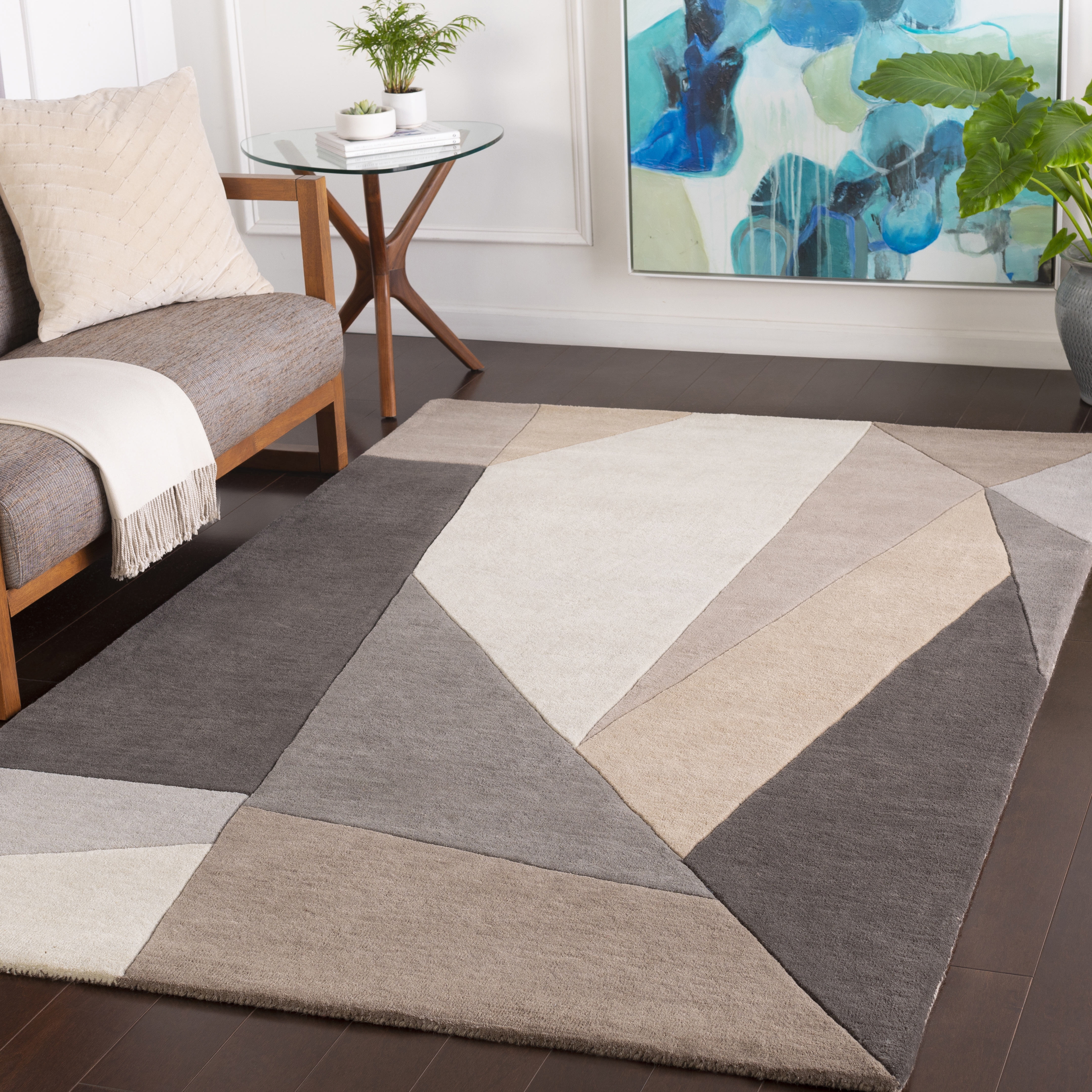 Livabliss Forum Beige Indoor 2' x 3' Handmade Rug - Image 1