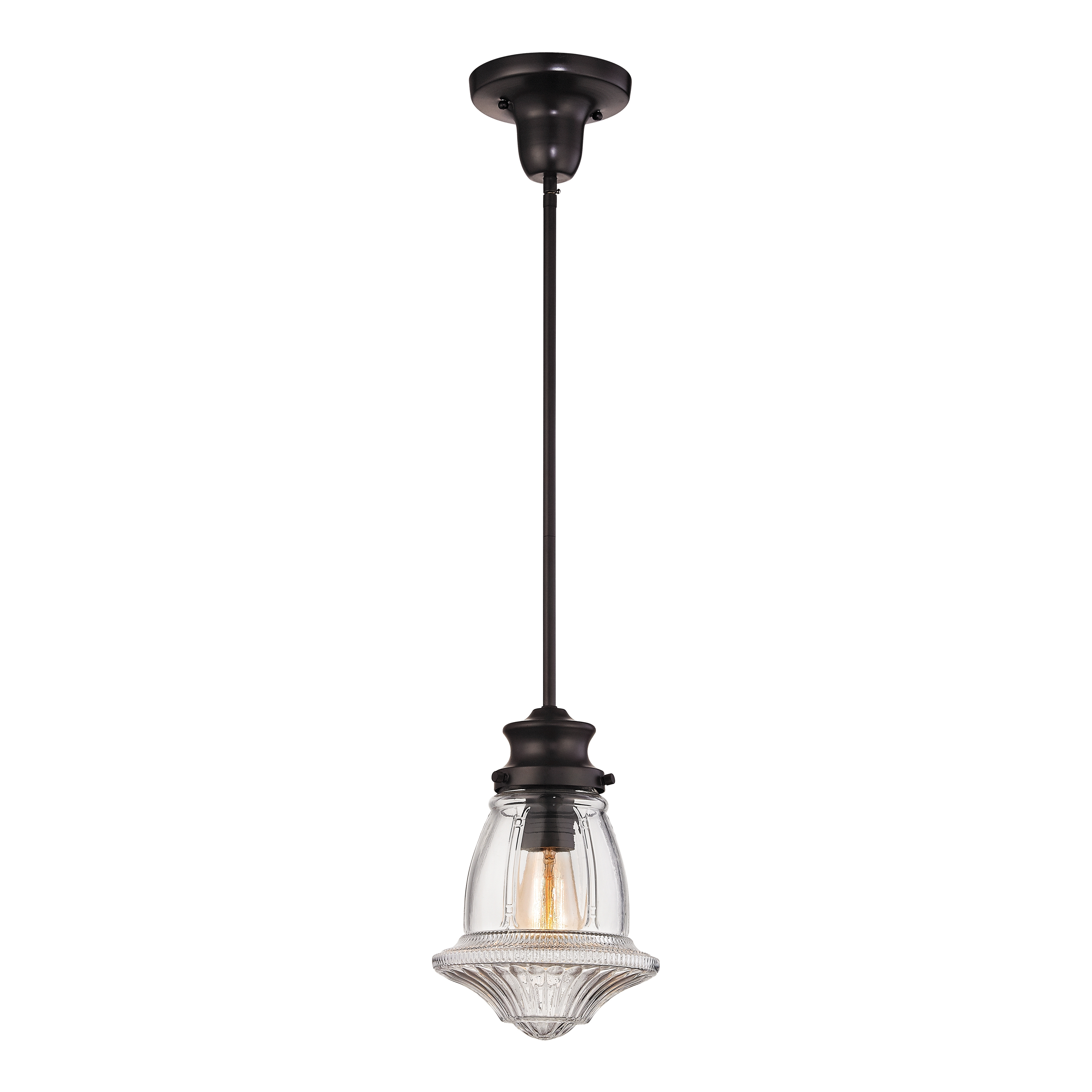 Schoolhouse 8'' Wide 1-Light Mini Pendant - Oil Rubbed Bronze - Image 0