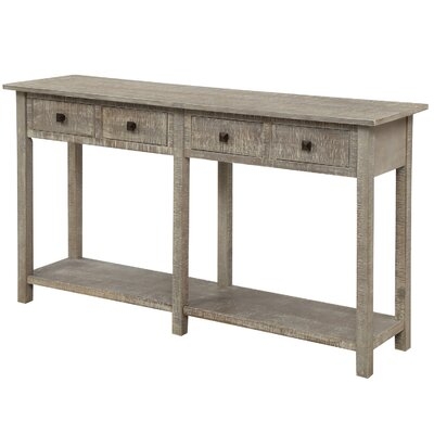 Red Barrel Studio®® Rustic Brushed Texture Entryway Table Console Table With Drawer And Bottom Shelf For Living Room - Image 0