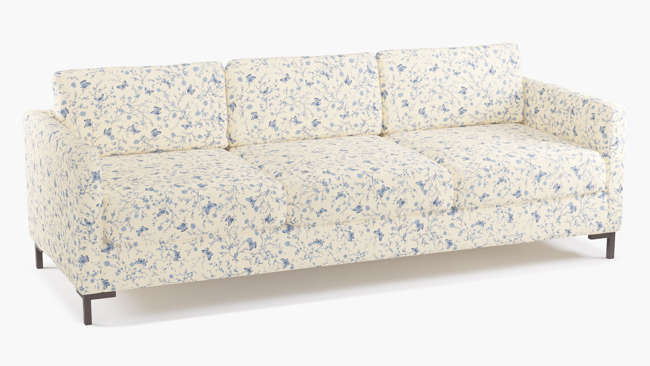 Modern Sofa, Delft Mariposa, Bronze L Leg - Image 1