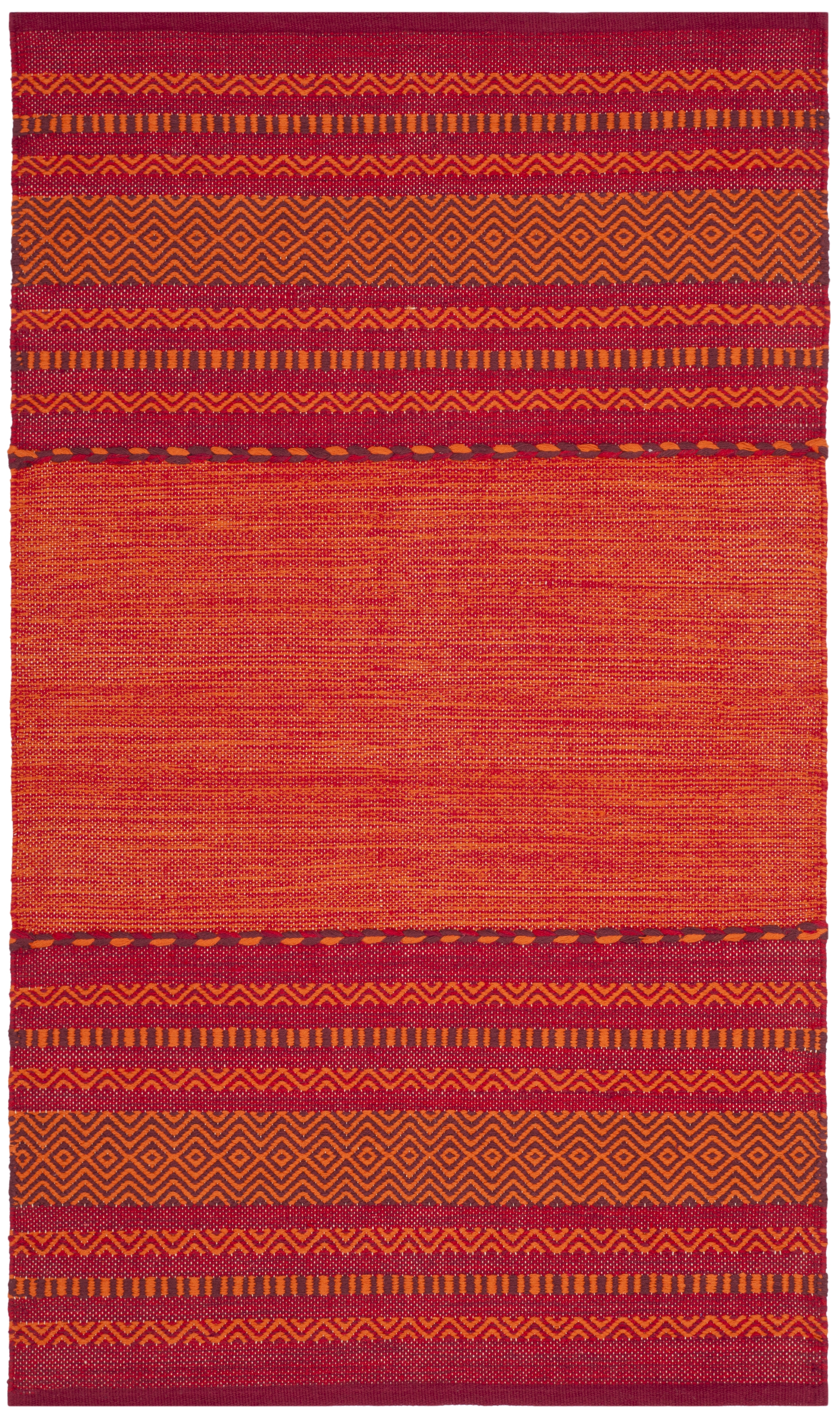 Arlo Home Hand Woven Area Rug, MTK215A, Orange/Red,  3' X 5' - Image 0
