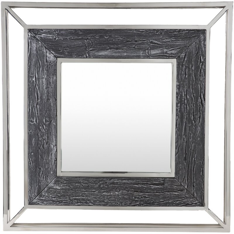  Allure Modern Black, Gold Mirror Size: 32" x 32", Finish: Black/Silver - Image 0