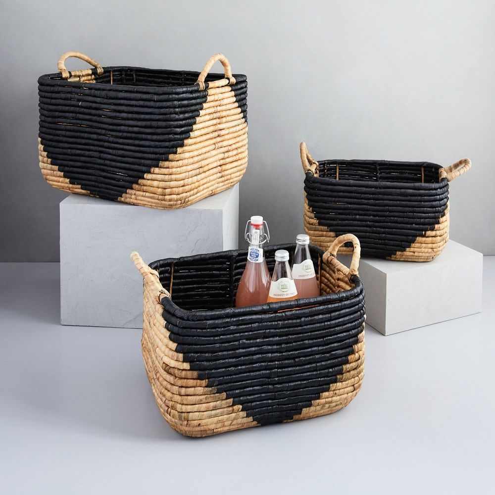 Woven Seagrass Log Basket, Set of 3 - Image 0