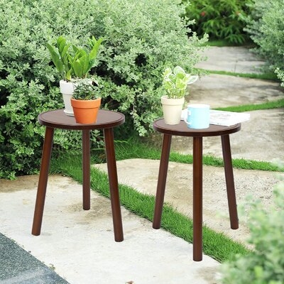 Bamboo Tall Round Plant Stand - Image 0