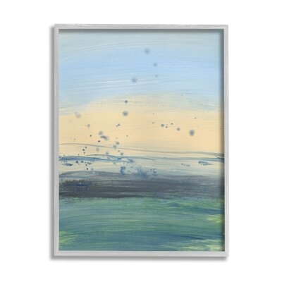 Conceptual Yellow Ocean Sunset Blue Paint Splatter - Image 0