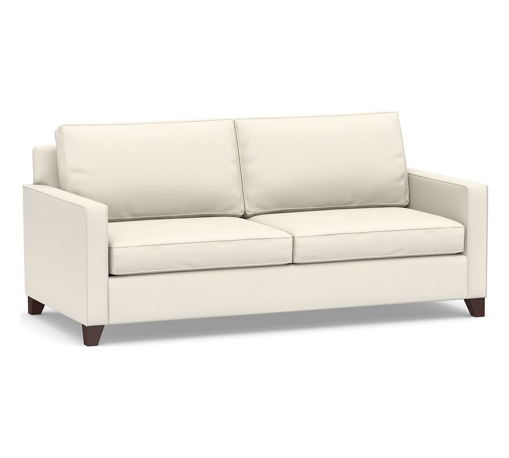 Cameron Square Arm Upholstered Deep Seat Sofa 85" 2-Seater, Polyester Wrapped Cushions, Textured Twill Ivory - Image 0